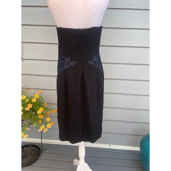 Diane Von Furstenberg Size 14 Strapless Corset Evening Cocktail Dress Black - Picture 4 of 9
